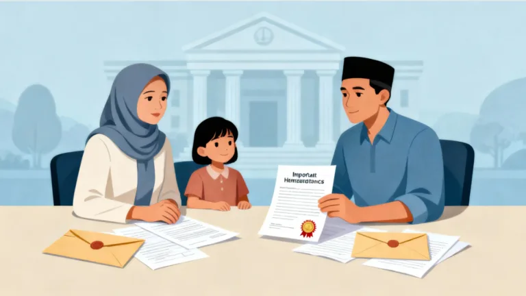 Ilustrasi keluarga mengurus warisan tanpa buku nikah orang tua